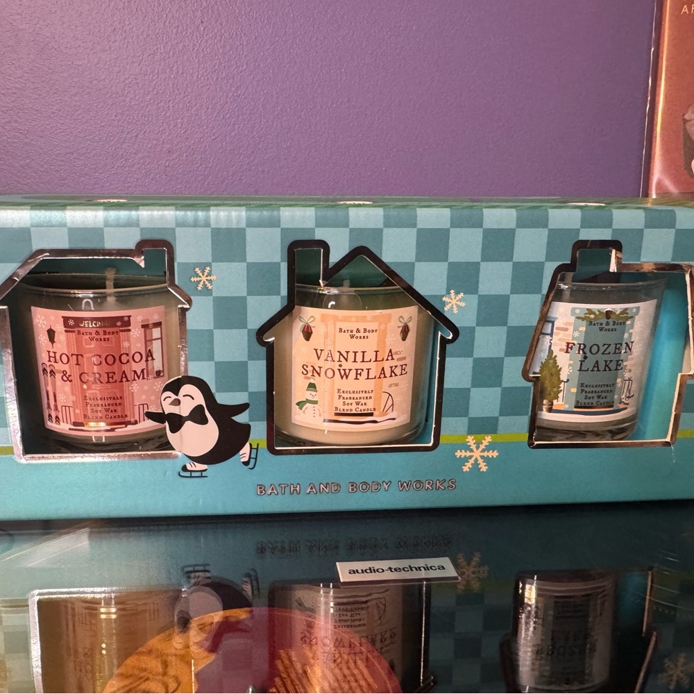 Bath & Body Works Blue and Pink Candle Holders Accents